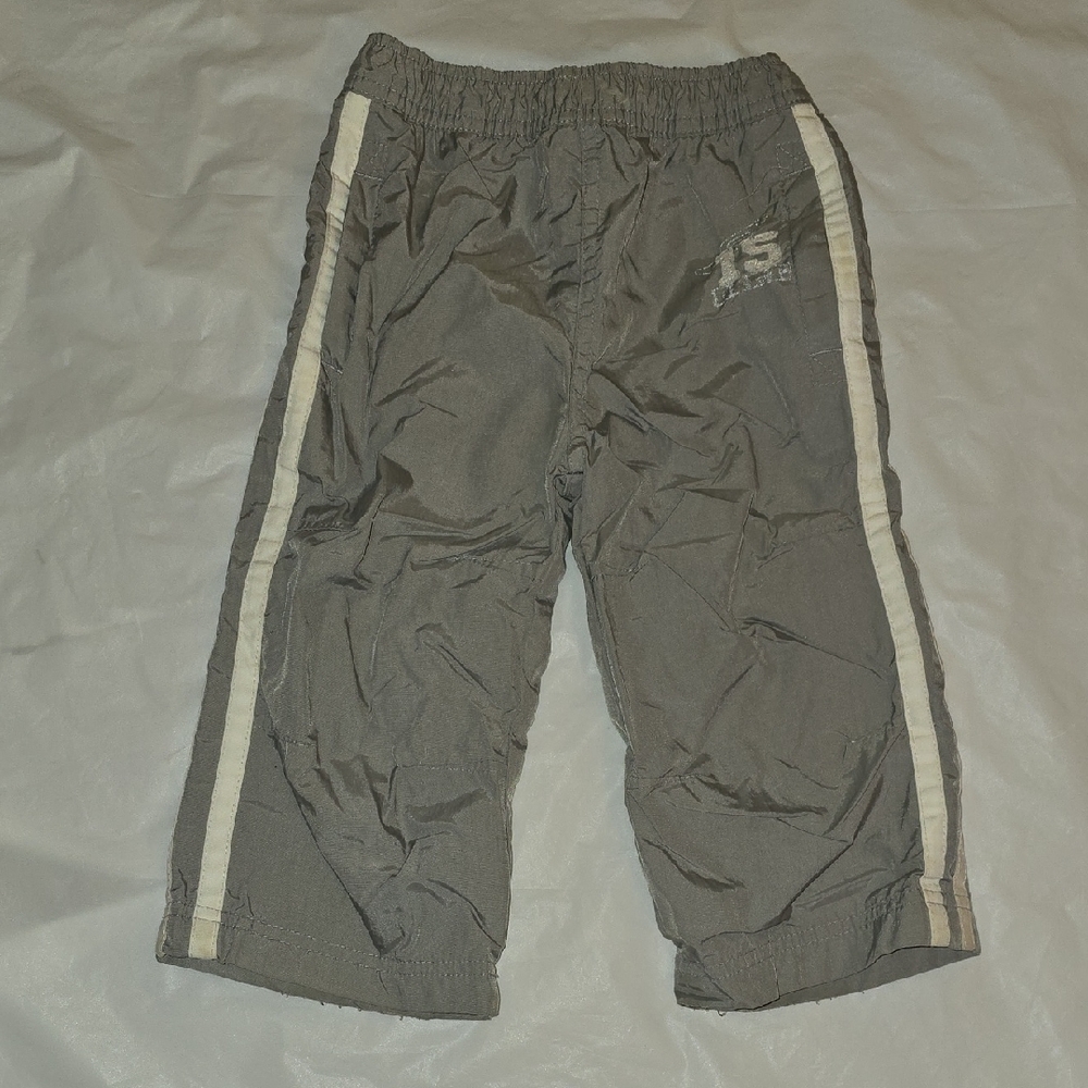 Childrens Place Kids Gray/white Swoosh Striped Pants 18 M